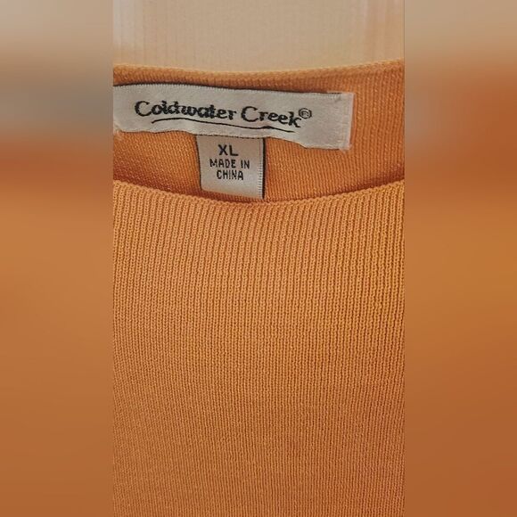 Coldwater Creek XL Royal Orange Knit SILK Blend Women's Sweater Tank - Picture 3 of 6